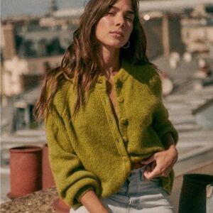 Sezane OTHELLO Cardigan Pistachio